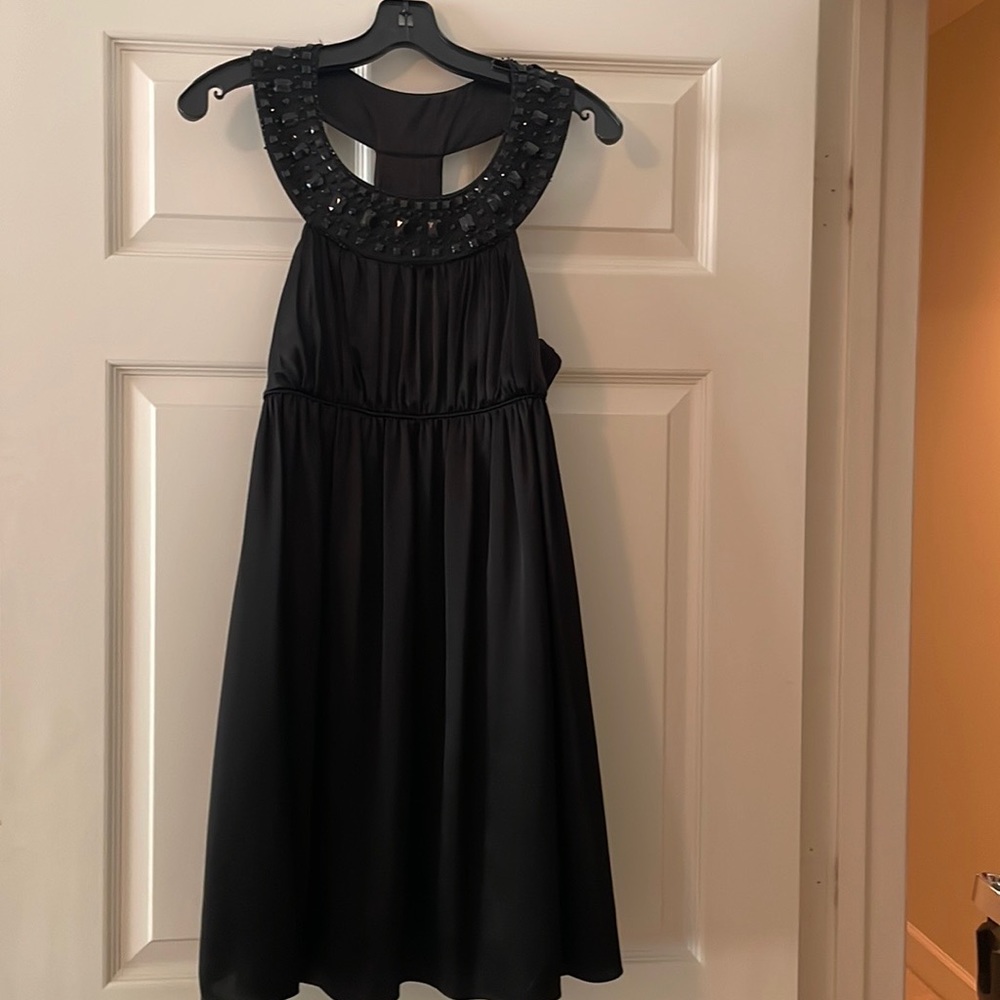 Laundry by Design Black Cocktail Dress with Black Jewels size 2